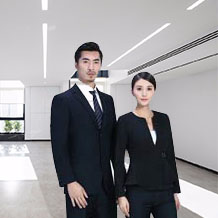 V领褶皱下摆斜扣职业套装FX19